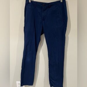 Men’s Bonobos 31W 32L Slim Straight Cotton Stretch Navy Chino Pant Khakis EUC